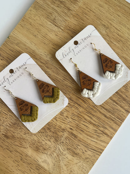 Wooden Wildflower Earrings