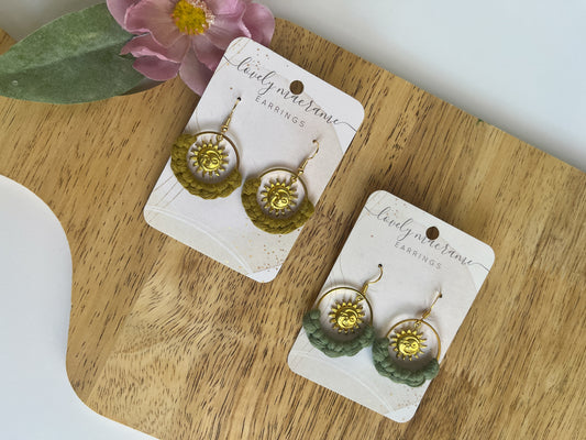 Sun and Moon Gold Earrings