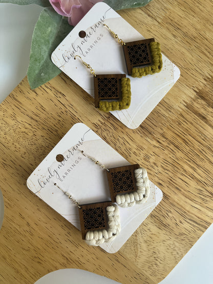 Wooden Rattan Earrings