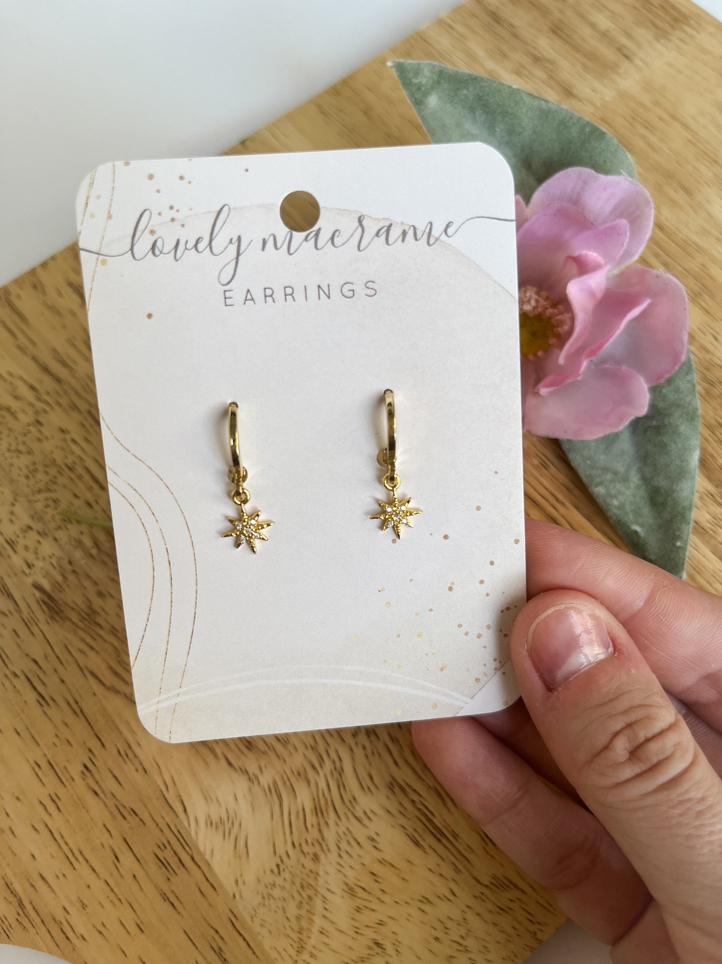 Double Star Huggie Earrings