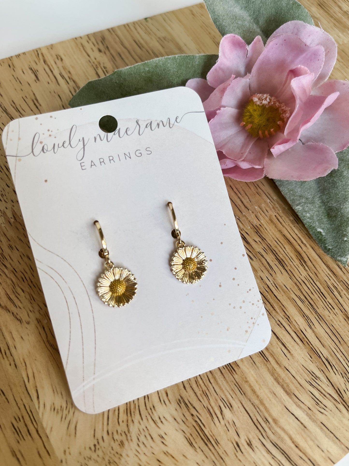 Gold Flower Earrings