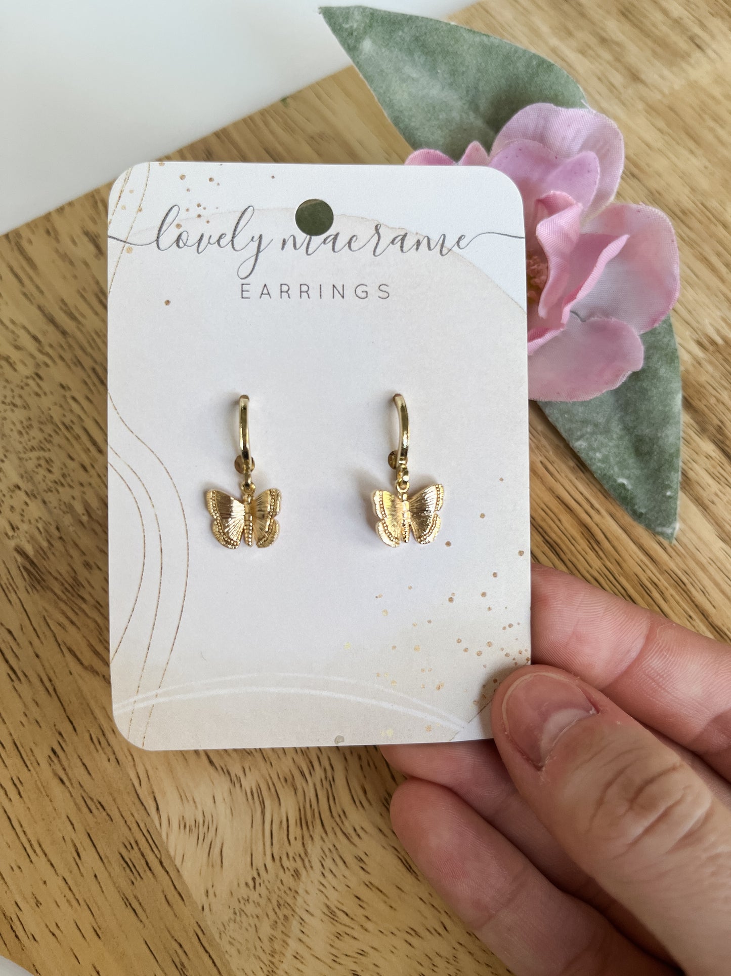 Gold Butterfly Huggie Earrings