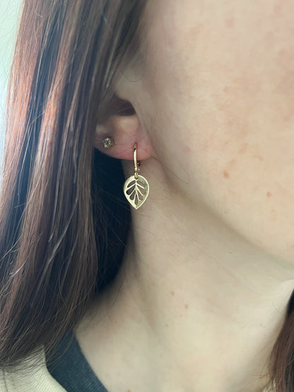 Leaf Huggie Earrings