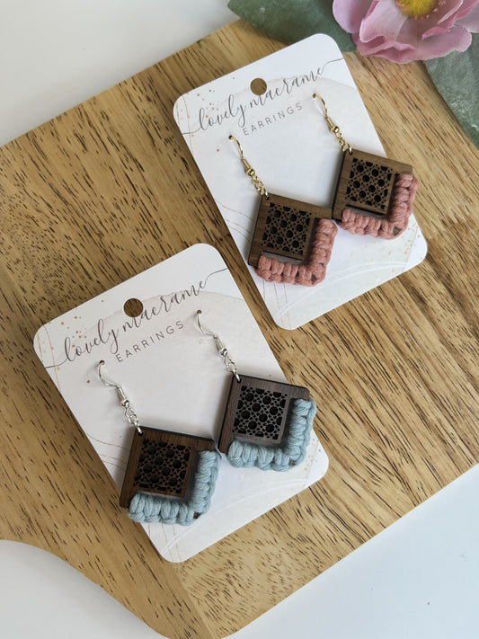 Wooden Rattan Earrings