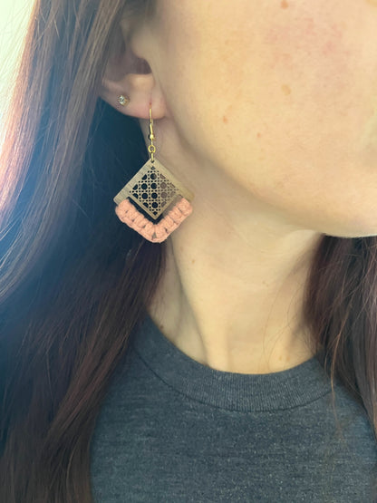 Wooden Rattan Earrings