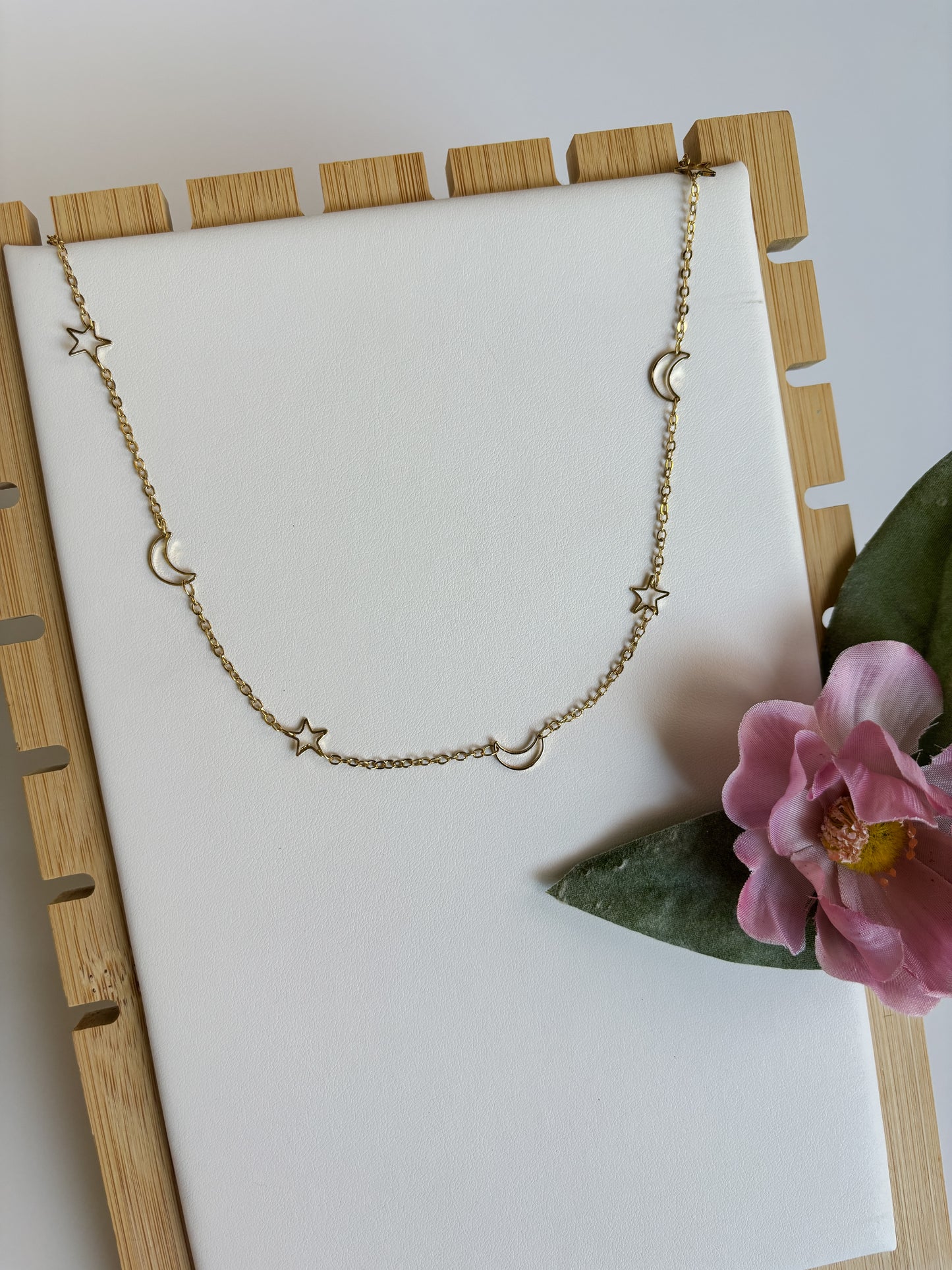 Star and Moon 14k Gold Filled Necklace