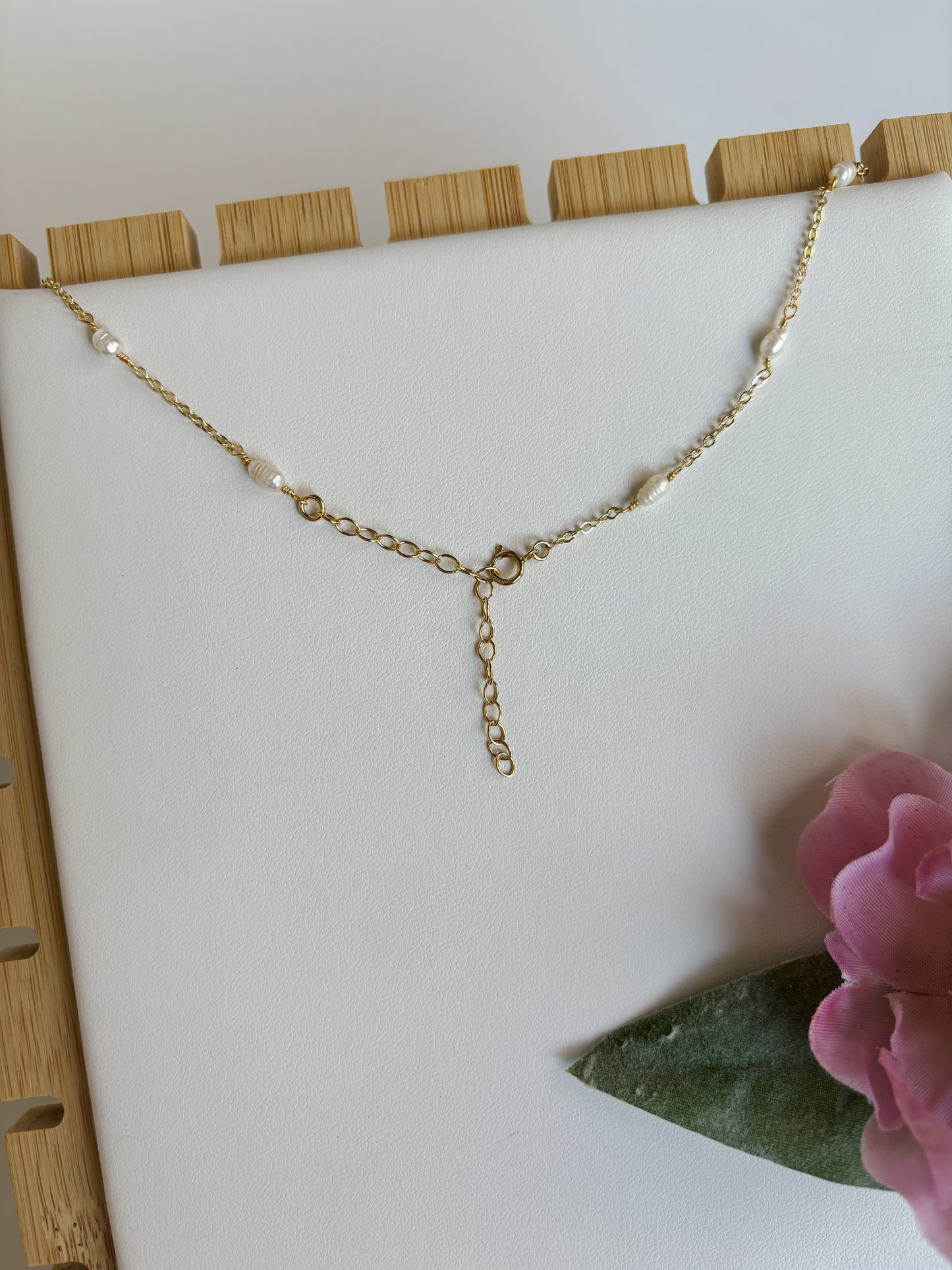 Dainty Pearl Chain 14k Gold Filled Necklace