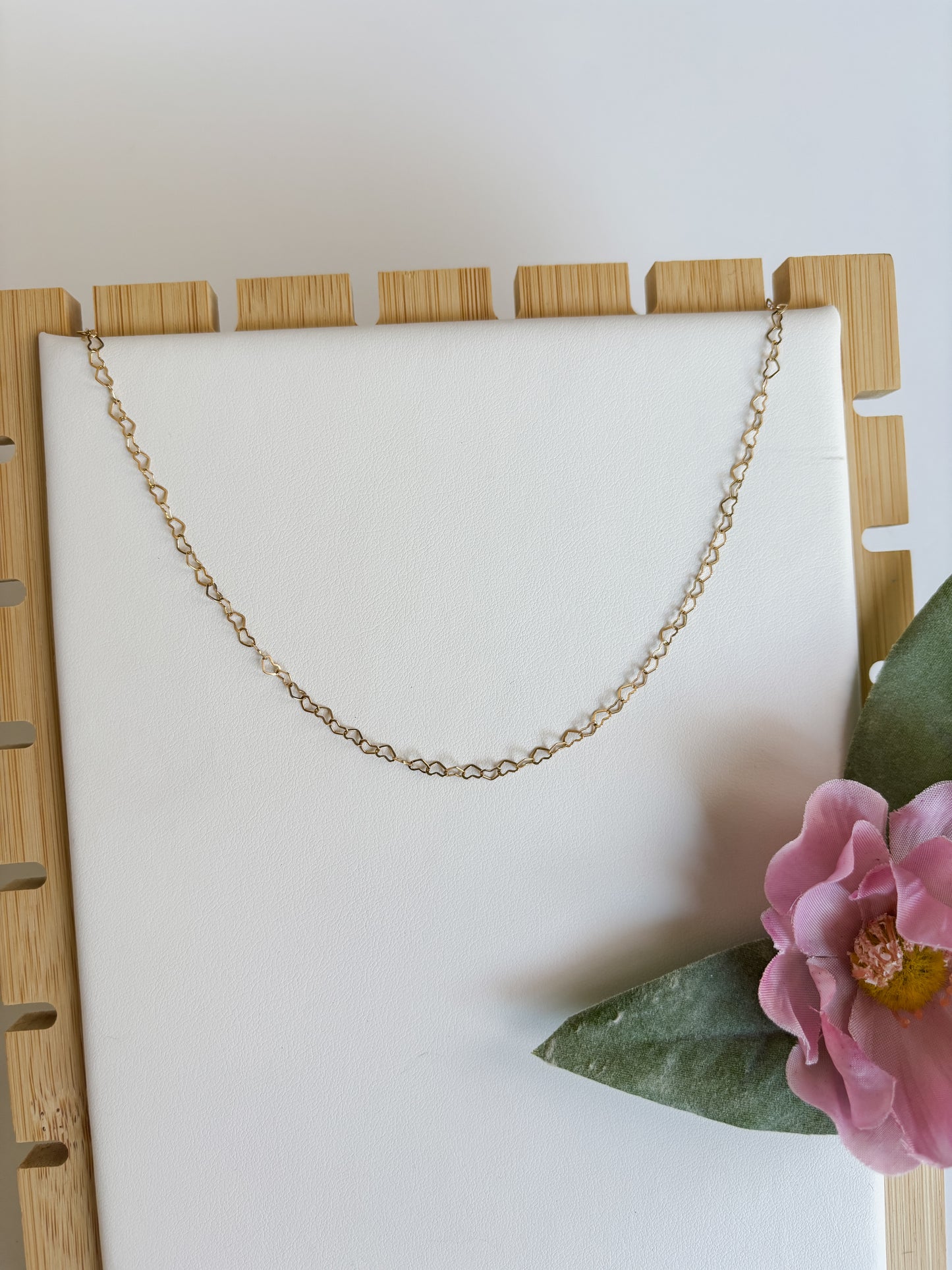 Dainty 14k Gold Filled Heart Chain Necklace