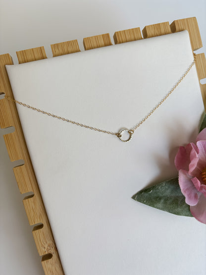 Centered Heart or Circle 14k Gold Filled Necklace