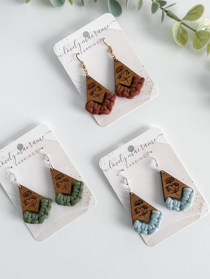 Wooden Wildflower Earrings