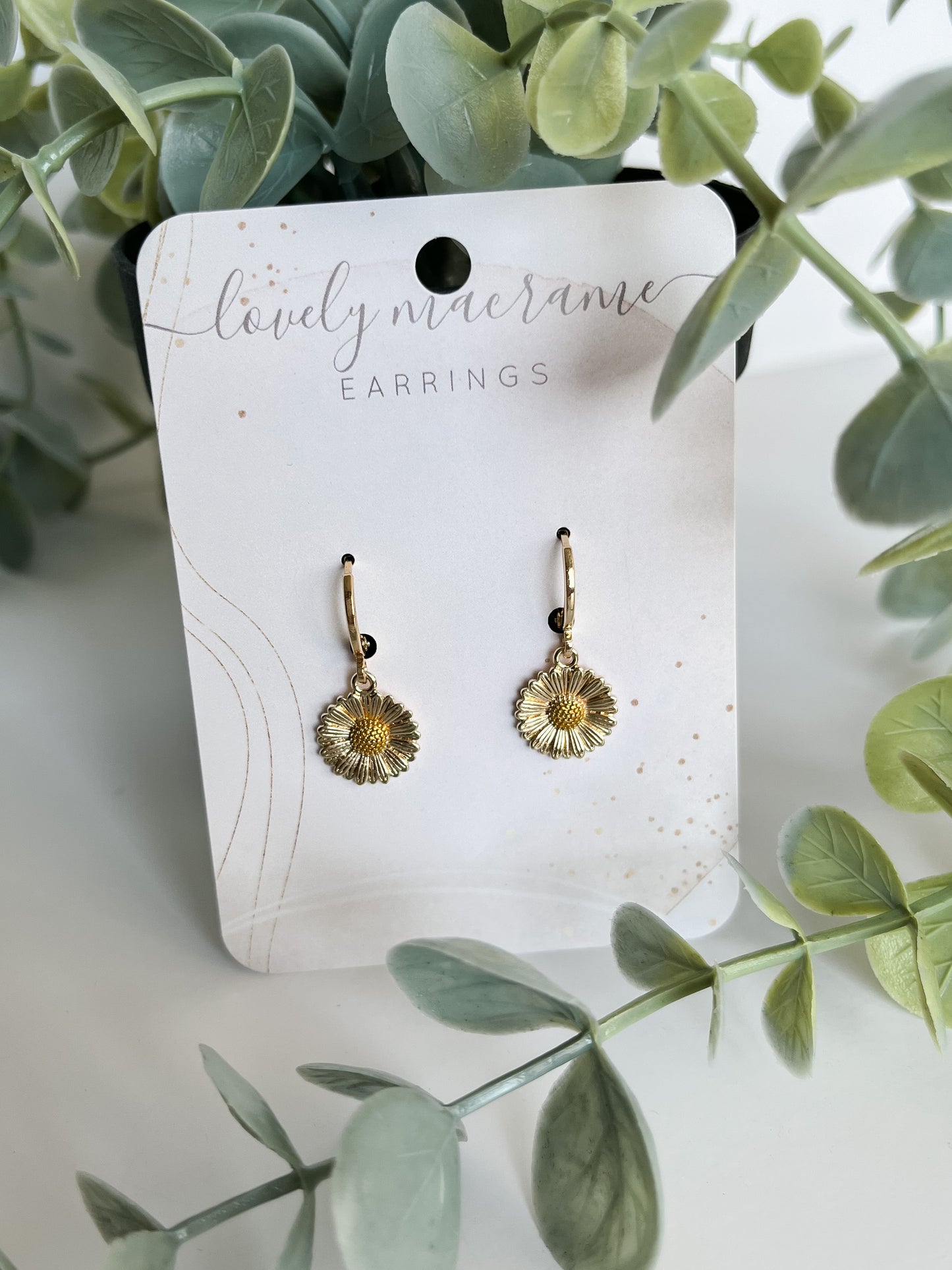 Gold Flower Earrings