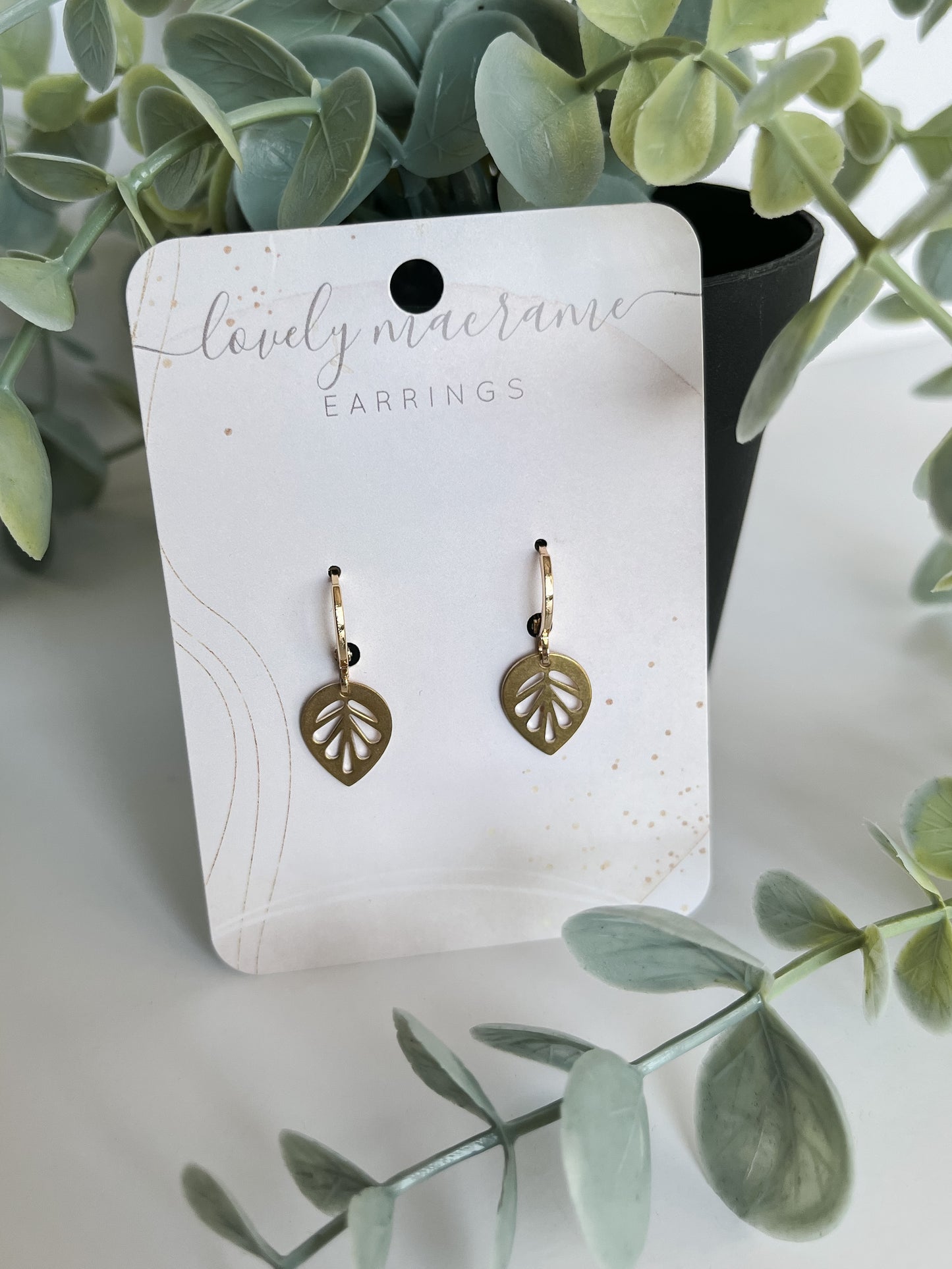 Leaf Huggie Earrings