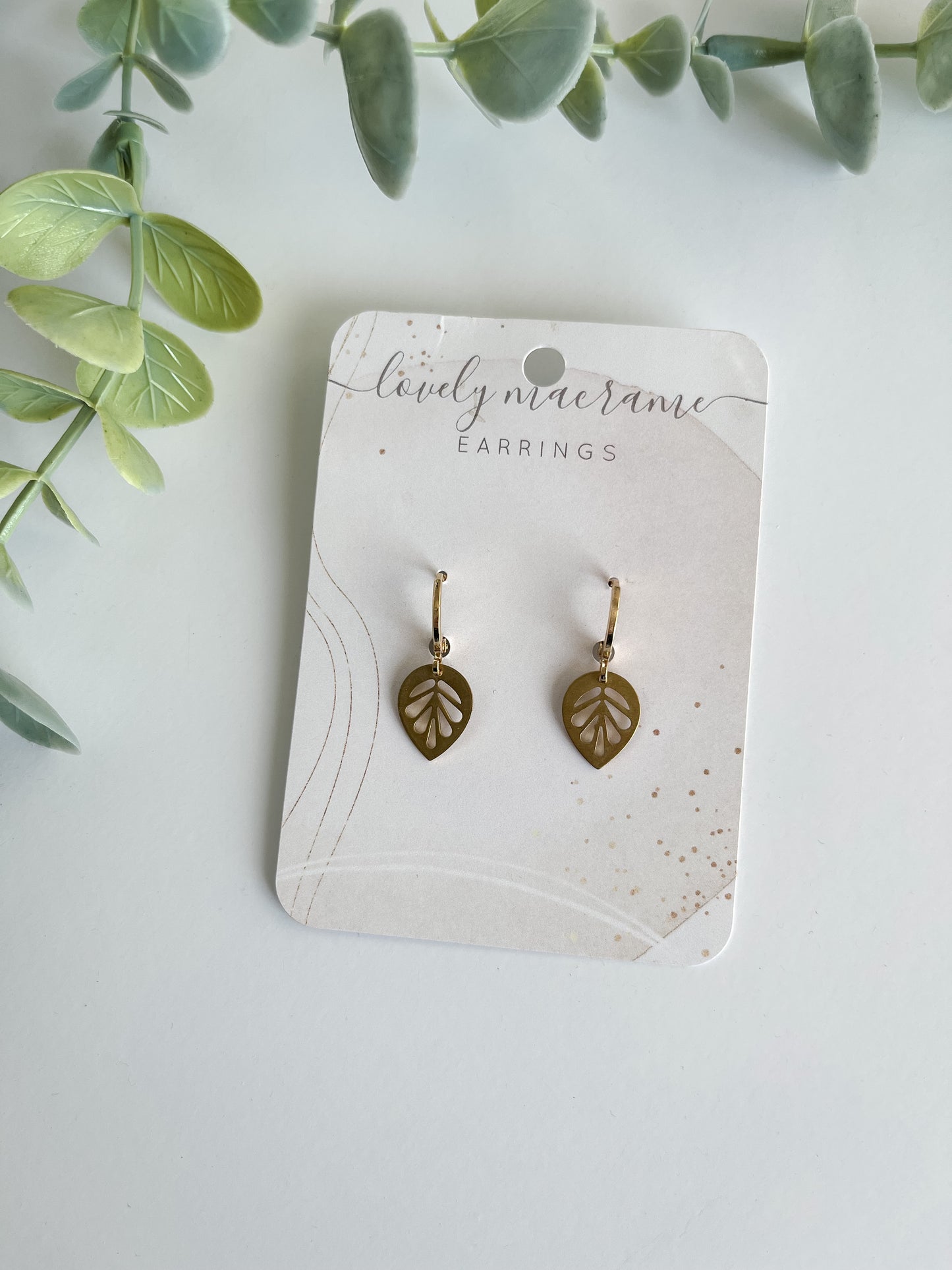 Leaf Huggie Earrings