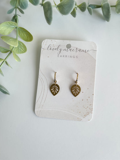 Leaf Huggie Earrings