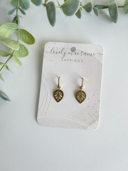 Leaf Huggie Earrings