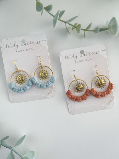 Sun and Moon Gold Earrings