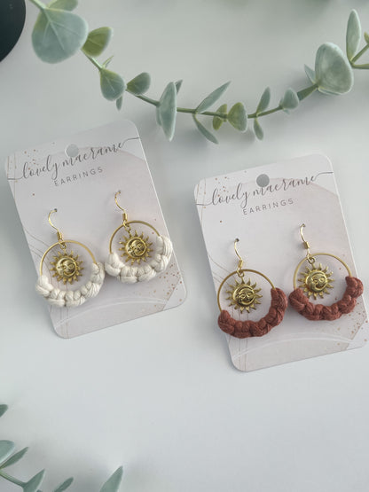 Sun and Moon Gold Earrings